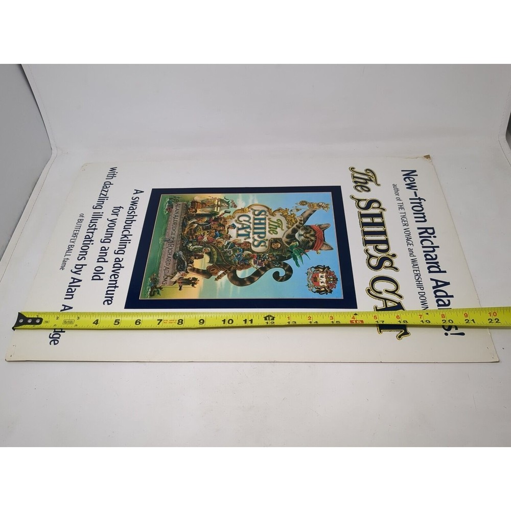 Richard Adams The‎ Ship's Cat Watership Down Book Store Display Sign Standee VTG - Picture 11 of 12